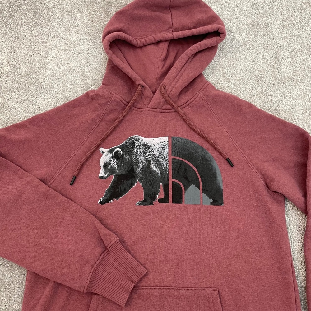 North Face Hoodie Womens Extra Small Sweatshirt Bear Fleece Outdoors